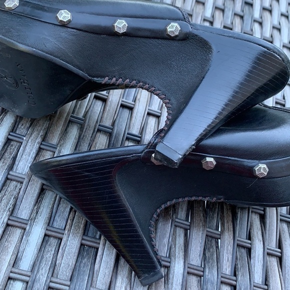 Cole Haan Kenna Clog Black Leather Studded Mules - Picture 12 of 16